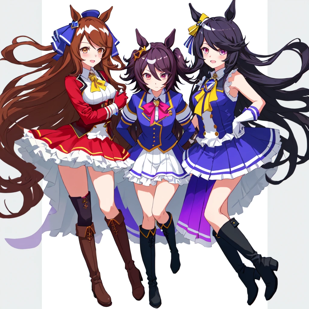 Three prety girls(umamusume)
over knee high boots
Long gloves