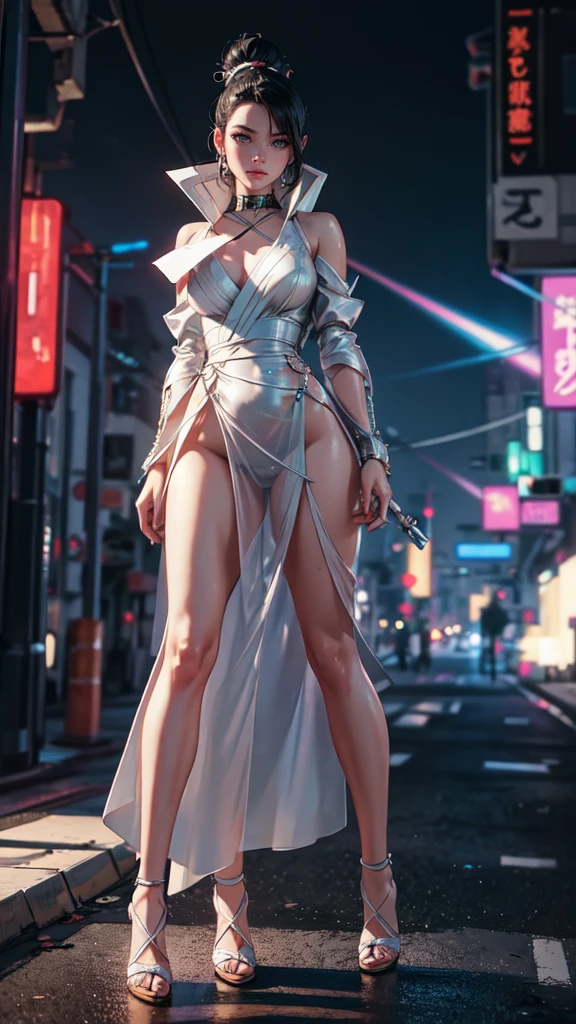 Highest quality,The perfect masterpiece,Perfect artwork,8K,Delicate face,(hakuhatsu:1.3), pearl illusion,Cyberpunk,fashion trend,3s material,high-definition,detail representation,c4d,3D,octane rendering,ray tracing,complex details,animated lighting,OCrenderer,8k,detailed face, detailed eyes, detailed hands, full body, full body,