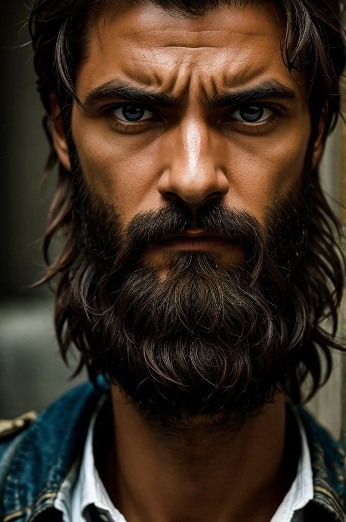 Create an image from the following metaphor:Rivers of bitterness flowed from his eyes.