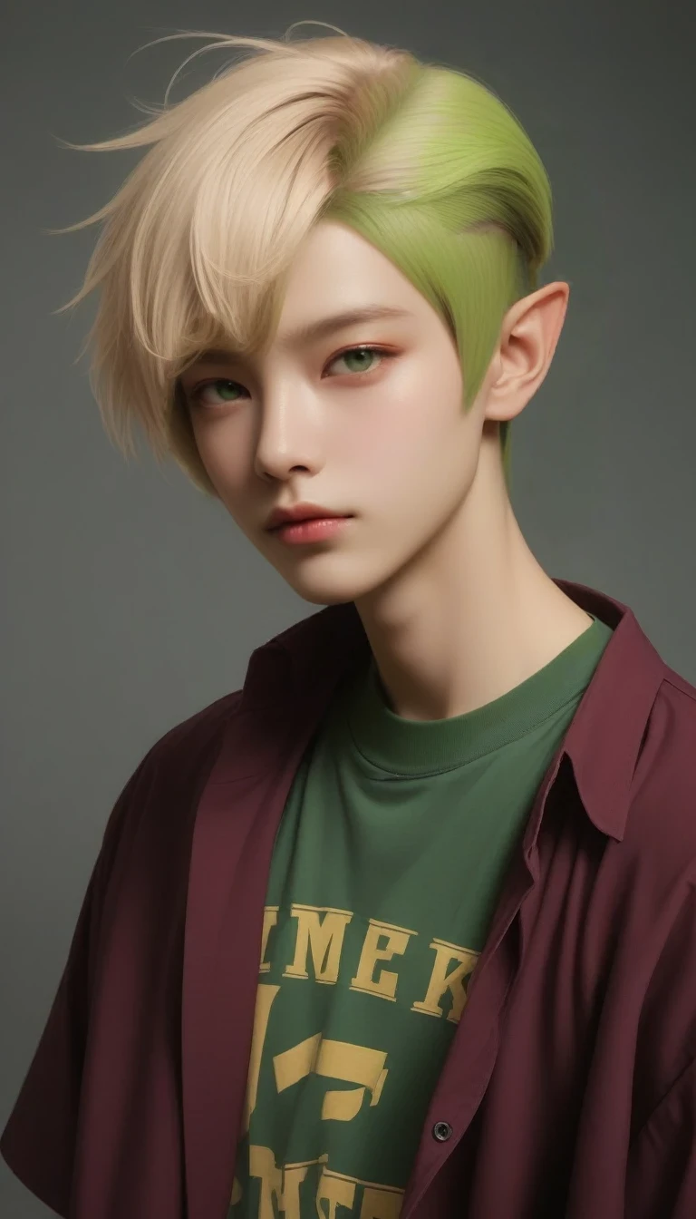 green skin color, alien skin color, soft green, alien skin,