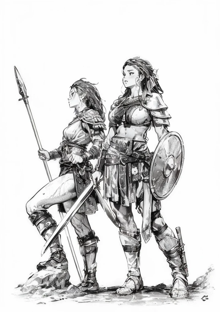 young greek warriors cute girls in togass , weaty body, wet body, sexy ,earrings, jewelry, black hair, hoop earrings, long hair, breasts, sexy,