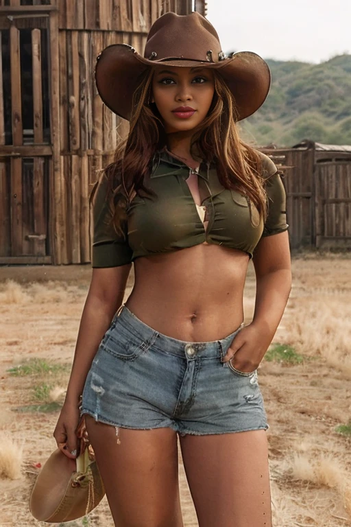 Blonde woman dressed as a cowboy and hat holding a cigar., cowgirl, Priyanka Chopra, Beyoncé photo shoot, cowboy hat and glasses, 🐎🍑, Beyoncé as the Pope, with hat, bust shot, Bring sunglasses and hat, cowgirl, 🤠 using a 🖥, card b, ella esta using a sombrero, CL, western cowgirl, by Wayne England, more details