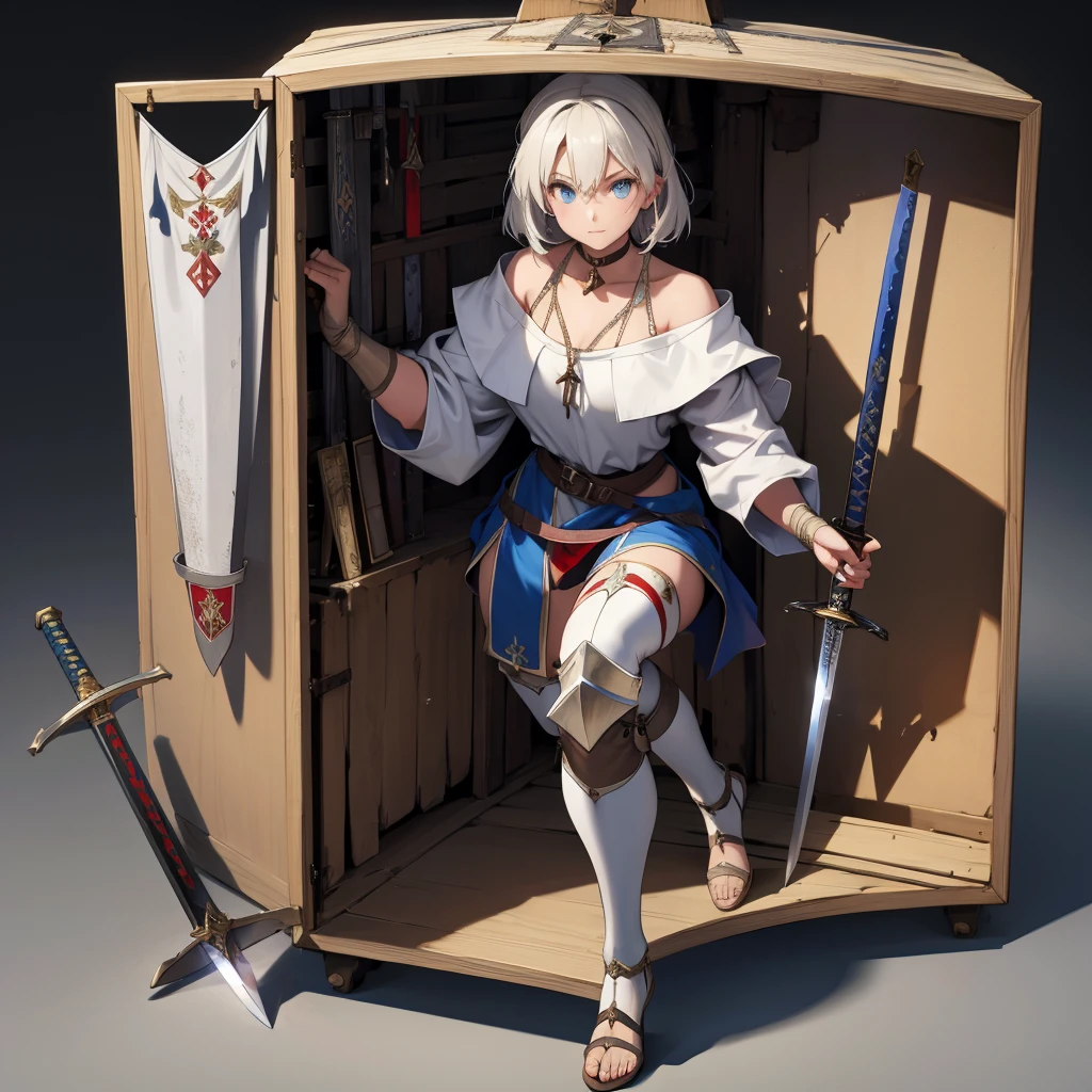 medieval sword in a box