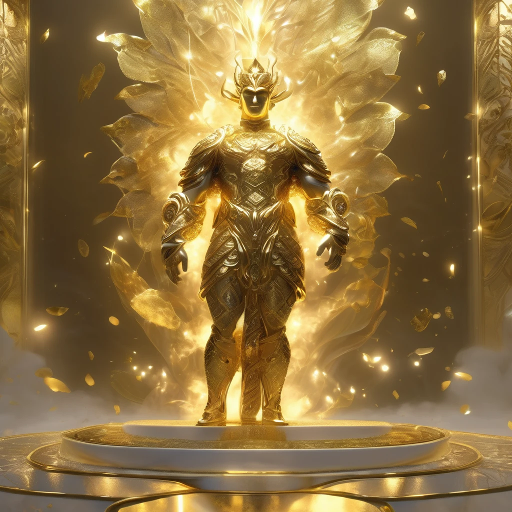 masterpiece, The legend of the immense wealth bestowed by the giants (human body, ) The pose is cool, smokes, gold, Random light and shadow, Shining lighting effects (Full body image 1.4) Perfect wealth fantasy style, high resolution, Best image quality, Real images