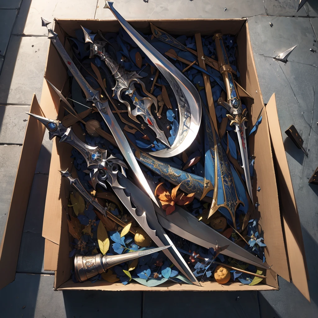 medieval dagger in a box