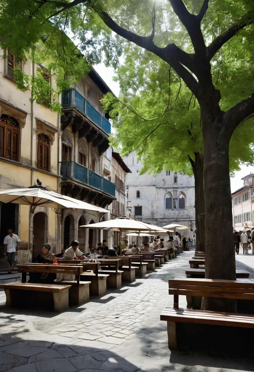 
In the slow streets of this medieval city, time seems to have found its ideal space to slide without any rush. Between buildings that rise with the grace of someone who knows that they should never rush and squares where the shade of the trees invites you to rest., an atmosphere of peaceful stillness spreads. The rhythm of life adjusts to the beat of a calm melody, where the inhabitants move with the tranquility of someone who knows that every second is a gift that deserves to be savored.

The cafes on the corners invite you to relax, with tables where books are mixed without rushing to be read and conversations that flow slowly like the river that runs through the city. The squares are filled with cozy benches where the elderly chat without any rush., while children play in the shade of trees that sway in the light breeze.

The architecture itself whispers stories of times past, with its facades of soft colors and balconies where the pots grow slowly, as if the sun lingered a little longer each afternoon just to caress its leaves. The clock on the city tower marks the hours with slow, melodious chimes, reminding everyone that here, in this corner of the earth, laziness is an appreciated virtue, an art that is practiced with dedication and respect.