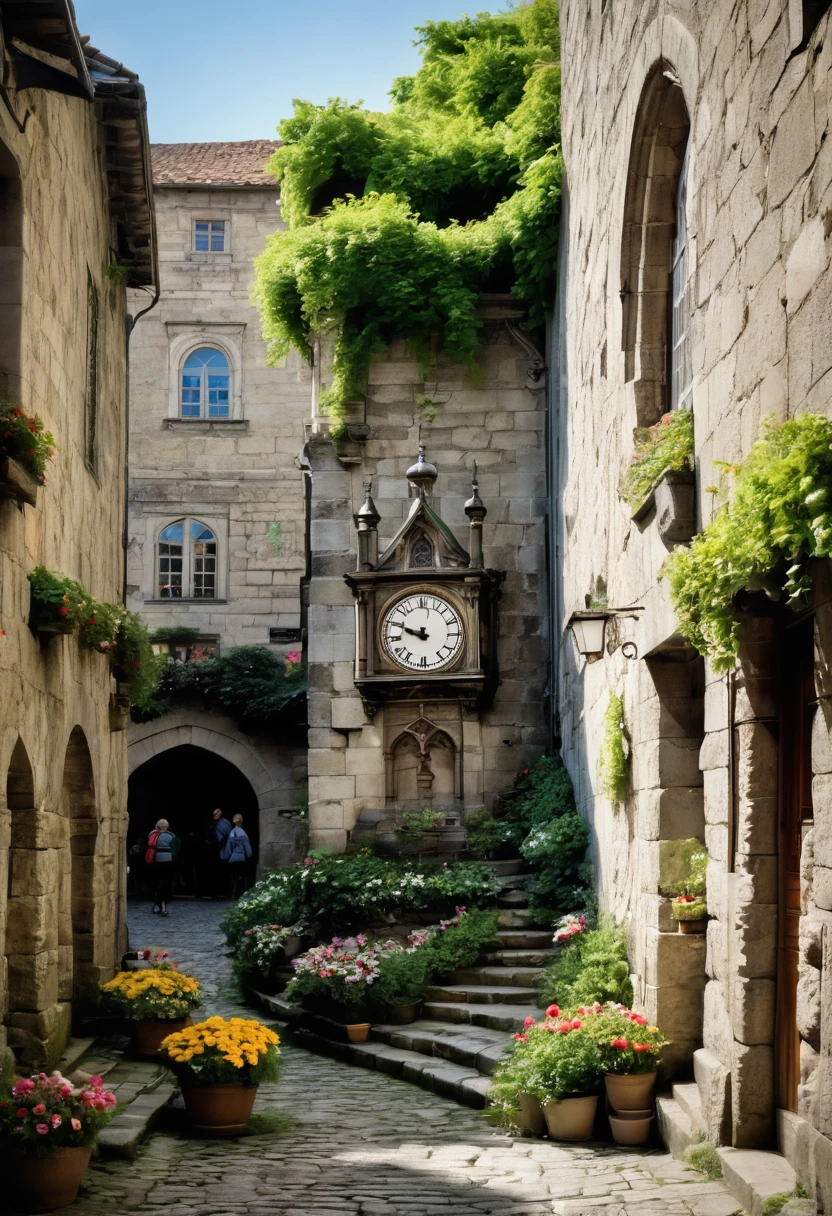 Imagine a medieval city enveloped in an atmosphere of laziness, where time seems to have stopped in a perpetual lethargy. Its cobbled streets are adorned with ancient grayish stone buildings, whose facades are covered with lazy vines that cling to the walls as if resisting any attempt at change or movement.
The inhabitants of this city walk with slow and heavy steps, as if they were dragging the weight of centuries of history weighing on their shoulders. Their clothes, of dull and worn tones, they reflect a life in which time passes without rush, where every movement is imbued with an almost excessive calm.
In the central square, an old tower clock, whose hands seem to move as slowly as the rest of the city, marks the hours with a low and solemn sound that resonates among the ancient stones. Around it, The markets display their products with an almost hypnotic serenity, as if each seller were more interested in watching the sun go by than in selling their wares.
The gardens, neglected but overflowing with vegetation, They stretch along the city walls, where the flowers grow in a state of lovely looseness, as if they wanted to stay in their floral dream forever.
On top of a hill, the feudal lord's castle stands majestically but equally peaceful, with its battlements that seem to doze under the midday sun. From there, The view of the city offers a panorama of sloping roofs and chimneys that barely let out the smoke of the bonfires that burn with resigned calm..
This medieval city, wrapped in her cloak of laziness, seems to challenge the modern world with its slow pace and its inhabitants who value contemplation over action, where every day becomes a pause in history, a sigh that lasts forever in time.