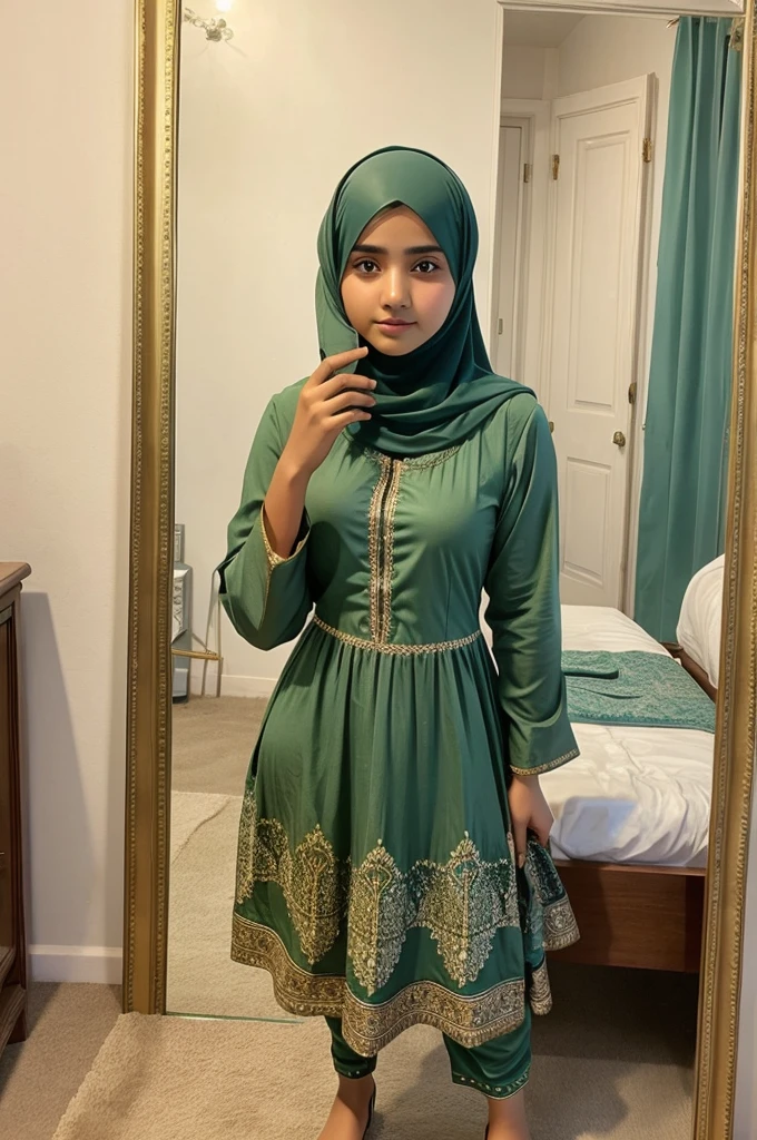 muslim girl mirror pic hidden face pakistani dress