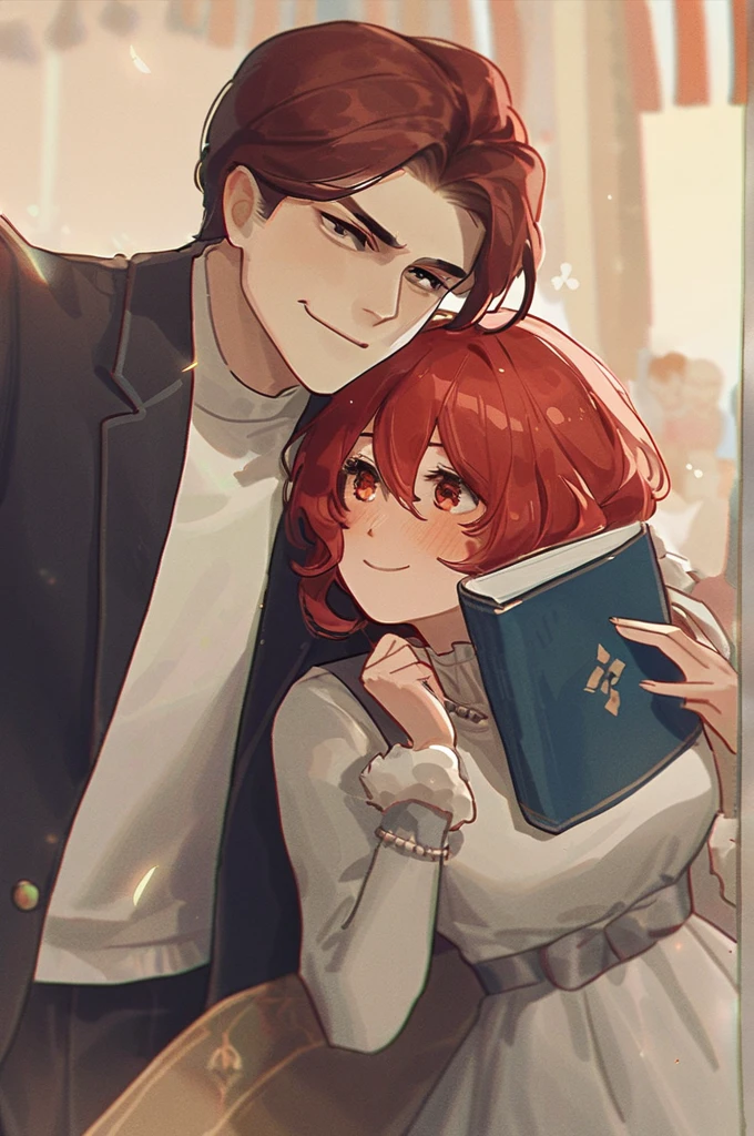 ((Лучшее качество)), ((шедевр)), (подробный), A bully marries an excellent student with red hair