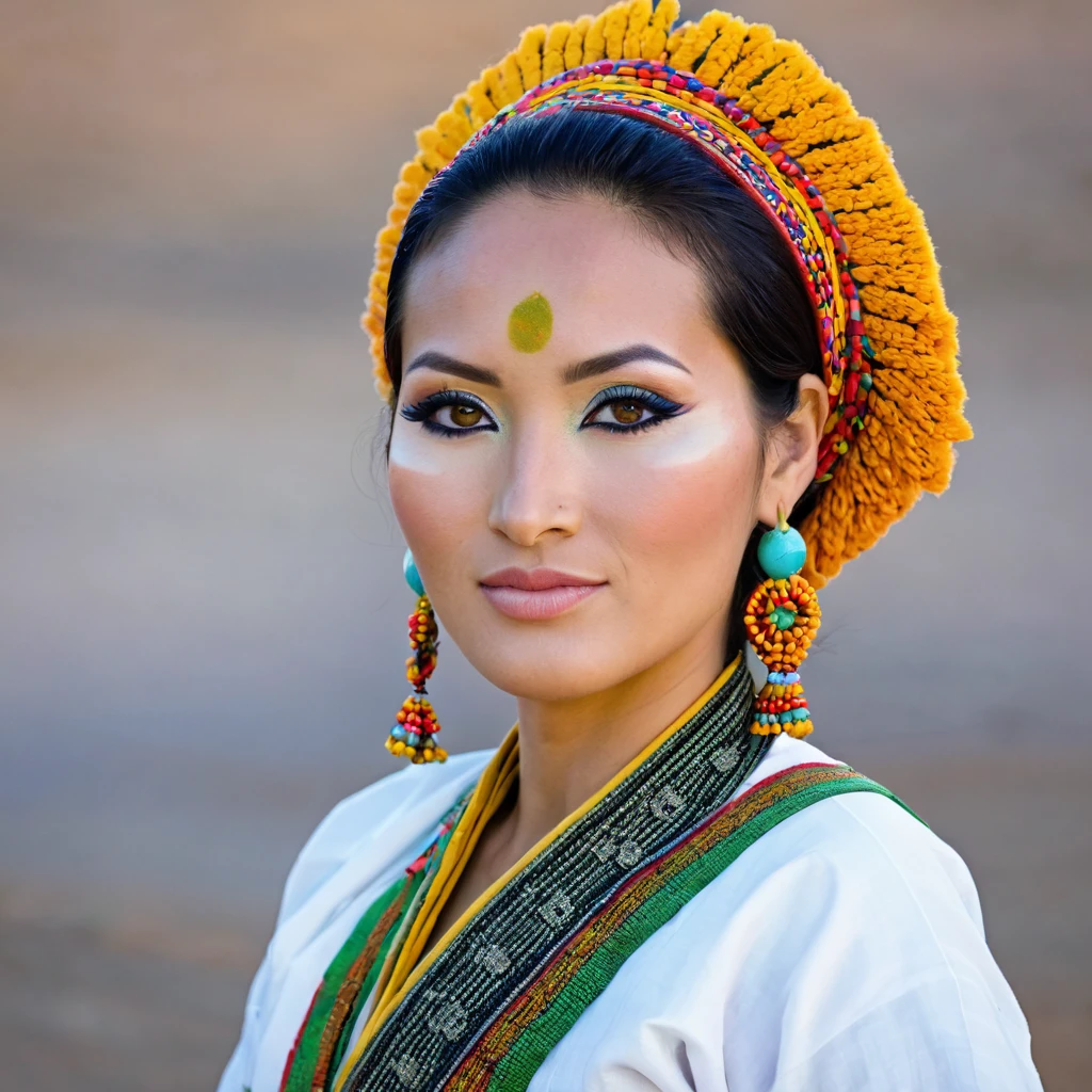 Femme bhoutanaise en tenue traditionnelle bhoutanaise