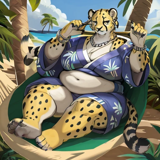 enormous breasts, chubby, hyper thighs, peanut butter spots, feline, white fur, loincloth, standing, lustful face, blushing profusely, sweaty, steam breath, tongue out, in heat, drooling, belly rubs