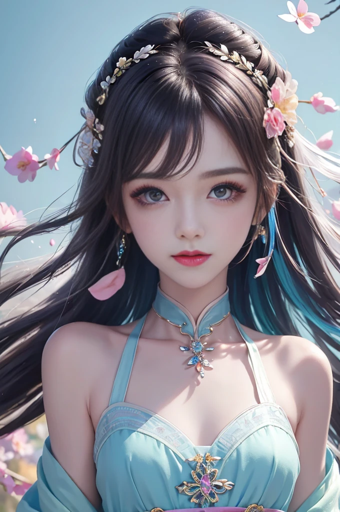 (Pink Fashion T-Shirt,:1.9),(Colorful Hair:1.8),(All the colors of the rainbow:1.8),((((Vertical pintng:1.6))),(work:1.6),front,漫Painting,shape,work,Big eyes,Crystal Clear,(Rainbow gradient high ponytail:1.7),Apply makeup carefully,Please keep your mouth shut,(little fresh:1.5),Long eyelashes,White Shoulder T-Camisole,, White shoulder shirt,Looking at the audience,水汪汪的Big eyes,(Rainbow Hair:1.6), Color splash, (alone:1.8), Color splash, An explosion of colors, Color splash, An explosion of colors, Thick Painting style,Messy Lines,((The Shining,)) ,(Rich and colorful,,,,), Thick Painting Style, (splash) (Color splash), Vertical Paintinging, Upper Body, Painting splash, Acrylic paint, slope, Painting, Best image quality, 最高Painting质, masterpiece, alone, Written boundary depth, Face Painting, Rich and colorful clothes, (Grace: 1.2), Nice, Long Hair, Made of wind, (Grace: 1.3), (Like a petal: 1.4),(((masterpiece))),(((Highest quality))),((Very detailed)),(shape),(Dynamic Angle),Sitting naked on the bed、Two Asian women looking at each other, chest, Nipples, nude, Black Hair, belly button, Realistic, 1 Girl, Indonesian, Upper Bodyのポートレート, Big smile, Smooth skin texture, ((floating)),(pint),((Hair removal)),(alone),(1 Girl) , (( (Detailed anima face))),((Beautiful and delicate face)),collar,Bare shoulders,Gray Hair,((Colored Hair)),((Striped Hair)),Beautiful and delicate eyes,(slope eyes),(( (Colored eyes))),(((Rich and colorfully background))),(((High color saturation))),(((Surrounded by Rich and colorful splashes))),()Hanfu)