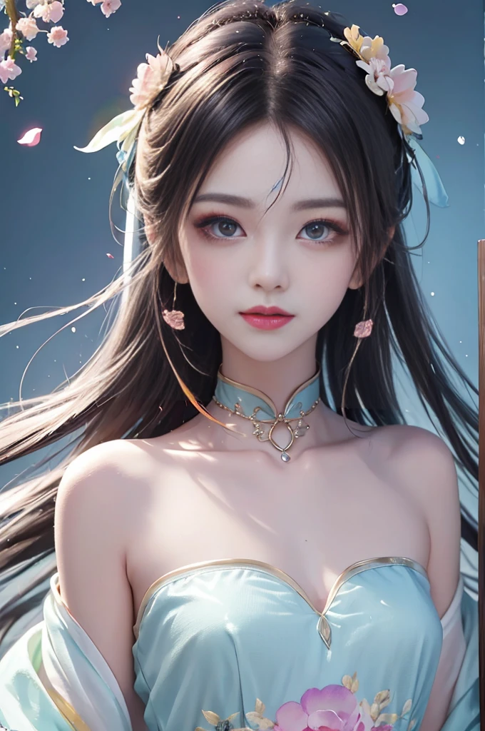 (Pink Fashion T-Shirt,:1.9),(Colorful Hair:1.8),(All the colors of the rainbow:1.8),((((Vertical pintng:1.6))),(work:1.6),front,漫Painting,shape,work,Big eyes,Crystal Clear,(Rainbow gradient high ponytail:1.7),Apply makeup carefully,Please keep your mouth shut,(little fresh:1.5),Long eyelashes,White Shoulder T-Camisole,, White shoulder shirt,Looking at the audience,水汪汪的Big eyes,(Rainbow Hair:1.6), Color splash, (alone:1.8), Color splash, An explosion of colors, Color splash, An explosion of colors, Thick Painting style,Messy Lines,((The Shining,)) ,(Rich and colorful,,,,), Thick Painting Style, (splash) (Color splash), Vertical Paintinging, Upper Body, Painting splash, Acrylic paint, slope, Painting, Best image quality, 最高Painting质, masterpiece, alone, Written boundary depth, Face Painting, Rich and colorful clothes, (Grace: 1.2), Nice, Long Hair, Made of wind, (Grace: 1.3), (Like a petal: 1.4),(((masterpiece))),(((Highest quality))),((Very detailed)),(shape),(Dynamic Angle),Sitting naked on the bed、Two Asian women looking at each other, chest, Nipples, nude, Black Hair, belly button, Realistic, 1 Girl, Indonesian, Upper Bodyのポートレート, Big smile, Smooth skin texture, ((floating)),(pint),((Hair removal)),(alone),(1 Girl) , (( (Detailed anima face))),((Beautiful and delicate face)),collar,Bare shoulders,Gray Hair,((Colored Hair)),((Striped Hair)),Beautiful and delicate eyes,(slope eyes),(( (Colored eyes))),(((Rich and colorfully background))),(((High color saturation))),(((Surrounded by Rich and colorful splashes))),()Hanfu)