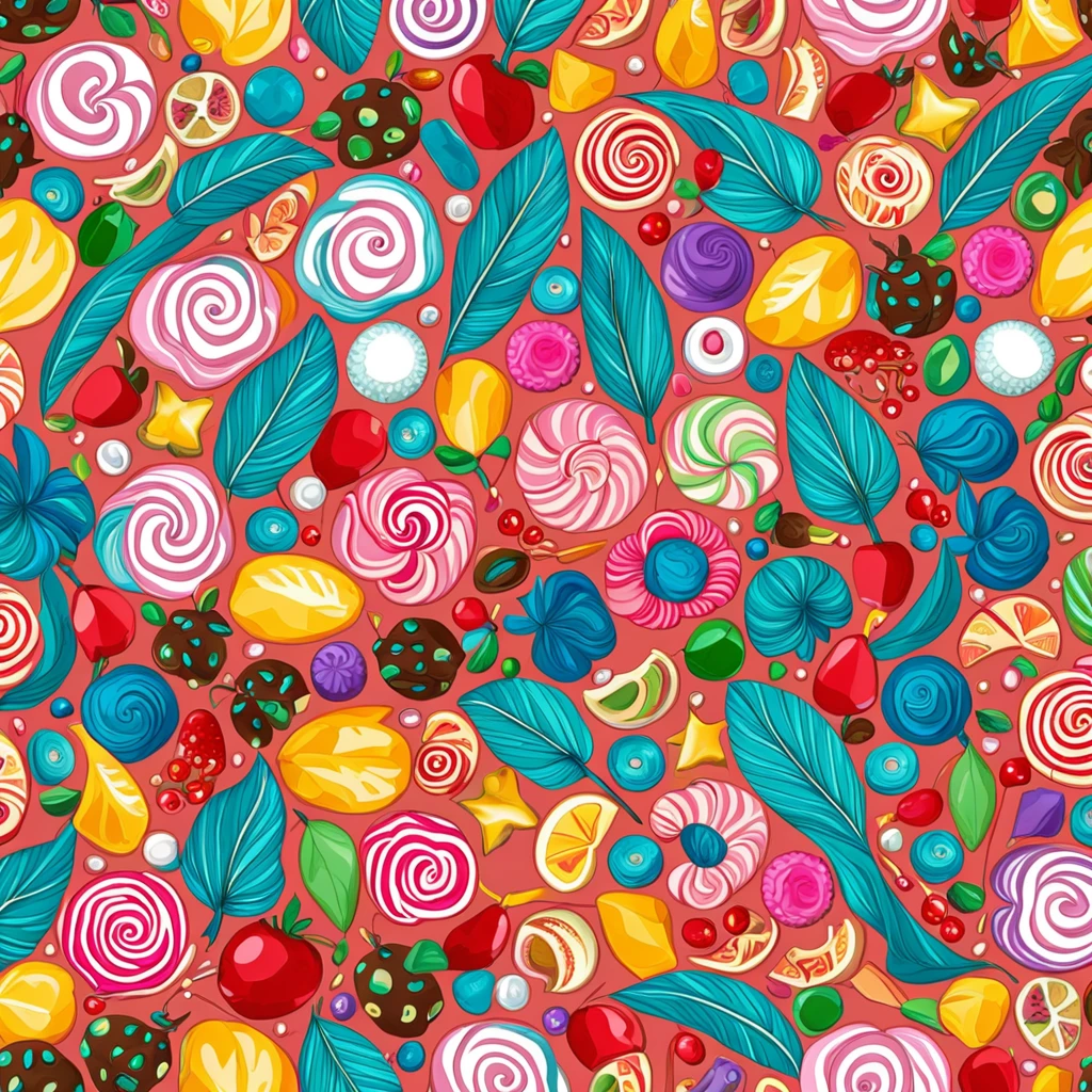 Seas of ((Colorful FEATHER)) (ALOT OF CANDY) In the (BLUE BACKGROUND) — ocean breeze, sun-bleached driftwood, and a touch of salty sea air. ((GOLDEN stars)) colorful BERRIES, ((WHITE PEARLS)) jewels, ((COLORFUL butterfly)), ((GREEN LEAFY FLORA)), (strawberry), BLUE rose, cherry || (embroidery) seamless pattern, fruit, butterfly, diamond, pearls, Best quality, masterpiece, ultra high res, (photo realistic:1.4), surrealism, dream-like, ((abstract art)), vector arts, ((ROSE JEWEL)) a close up of a CANDY pattern, CANDY wallpaper, ornate CANDY, CANDY pattern, CANDY explosion, CANDY! intricate, CANDY JEWELs colorful, chinoiserie pattern, VECTOR wallpaper, CANDY renewal, with colorful JEWELs and plants, CANDY dream, garden JEWELs pattern, CANDY patterned skin, CANDY design, CANDY motives, boho CANDY vines, (8k, RAW photo, best quality, masterpiece:1.2, Sharp image, vector)