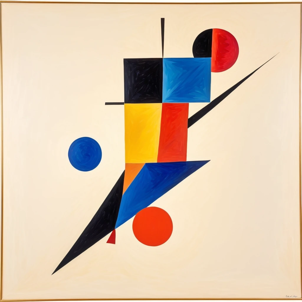 Abstract composition in the style of kazimir malevich