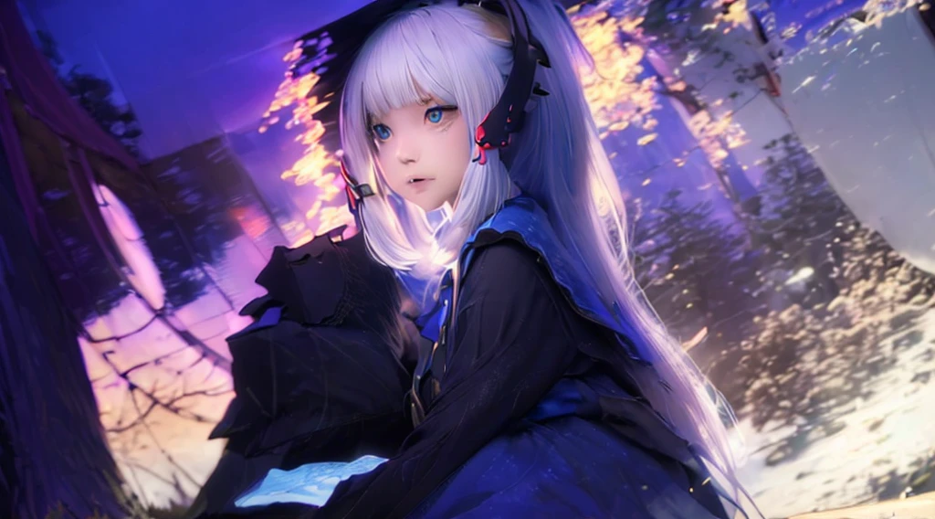(masterpiece, best quality:1.4), light, rich and colorful, High contrast, Mountain, Grass, Tree, night, (fear (theme):1.2), (monster:1.2), dark