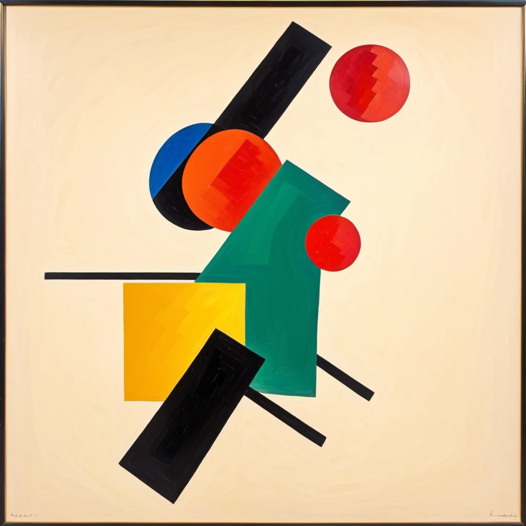 Abstract composition in the style of kazimir malevich