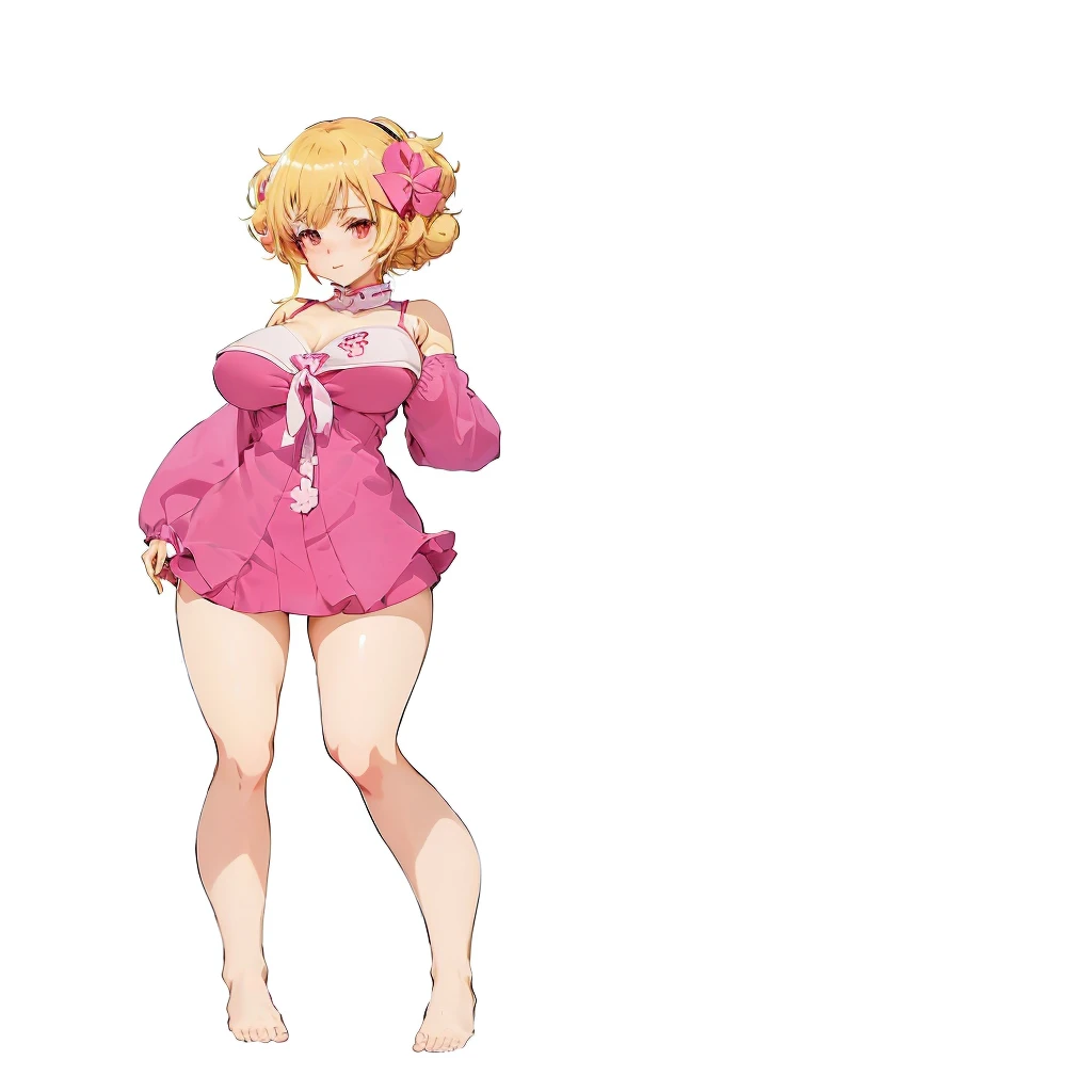 anime girl in pink outfit posing with her arms crossed, full body portrait of a short!, in dress, anime full body illustration, anime girl named lucy, ecchme style, single character full body, full body!, anime moe artstyle, rei hiroe, seductive anime girl, full body!!, shirabii, anime vtuber full body model