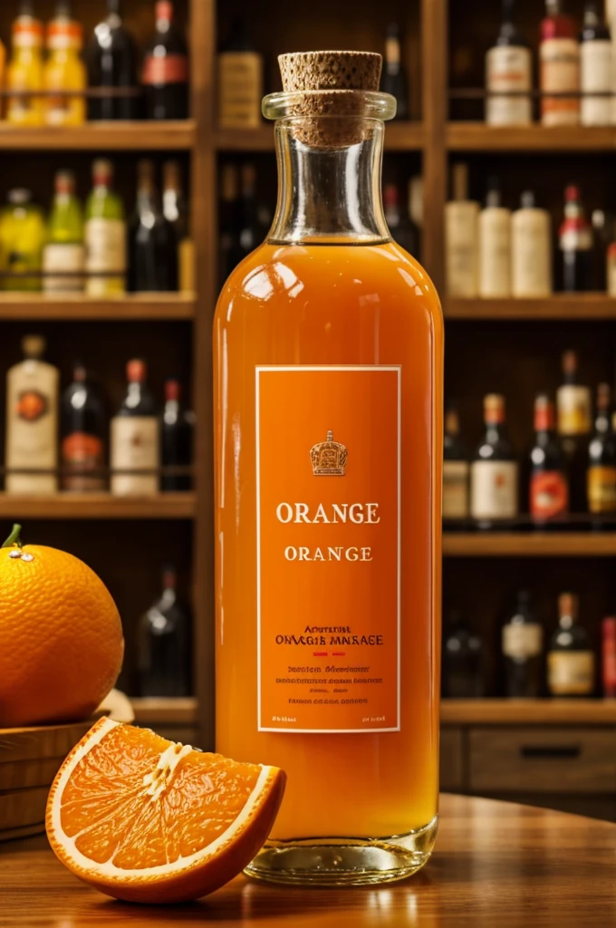 An incredible bottle of orange to market with everything and its label