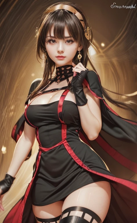 ((1 beautiful girl, gorgeous, large firm push up ???????, black dresses, neckline, 20 years old)),brown hairs brown eyes),Raw photo,ultra realistic, uhd, realistic skin and hairs, best quality,16k resolution,vivid colors, (((the most beautiful cute girl faces in the world))), ear rings, beautiful make up, circle