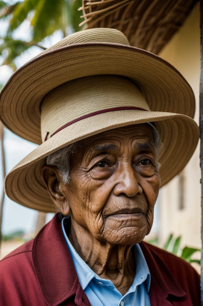 Photograph of an elderly Venezuelan Creole with a hat