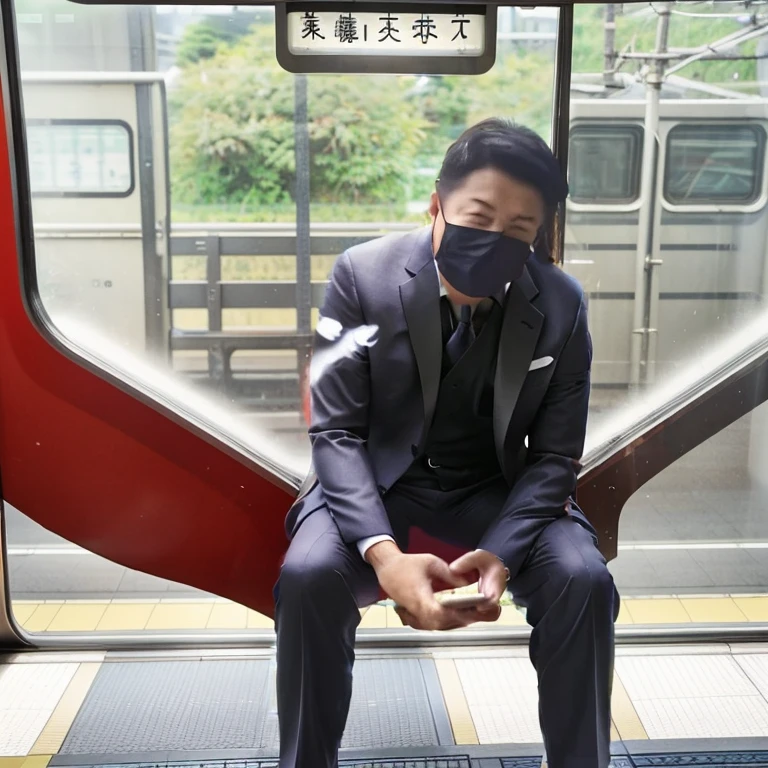 sitting in a Japanese train