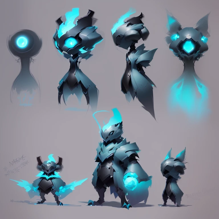 A set of drawings of cartoon characters with different eyes, Video game character concept, Concept Mysterious Pokémon, concept creature character art, game character concept art, video Game character design, Interesting character design, Monster concept art, Game concept art, indie Game concept art, Concept Character, Fantasy concept art, videoGame concept art, object concept art, Game character design