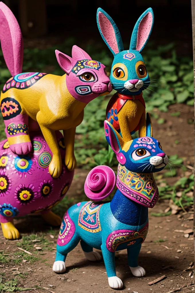 Alebrije between a dog and rabbit