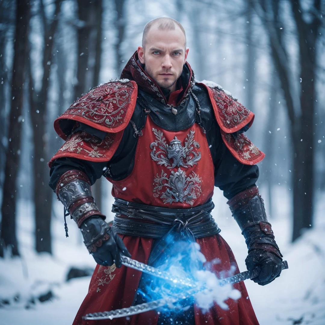 Put an iron crown on the man's head, the crown is made up of two iron blades that come out of his forehead, and an iron blade behind that comes out of the back of his head and is partially visible. It's almost like a crown of thorns
