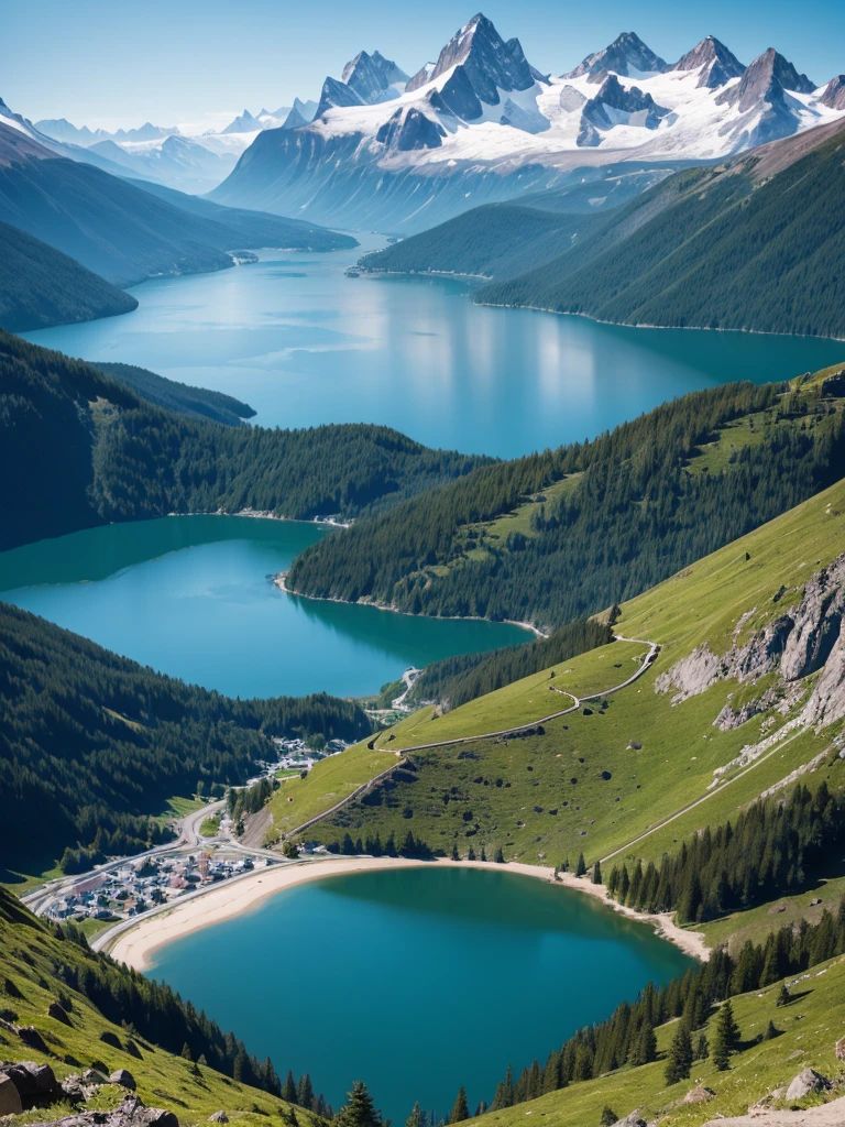 landscapes, lake, mountain