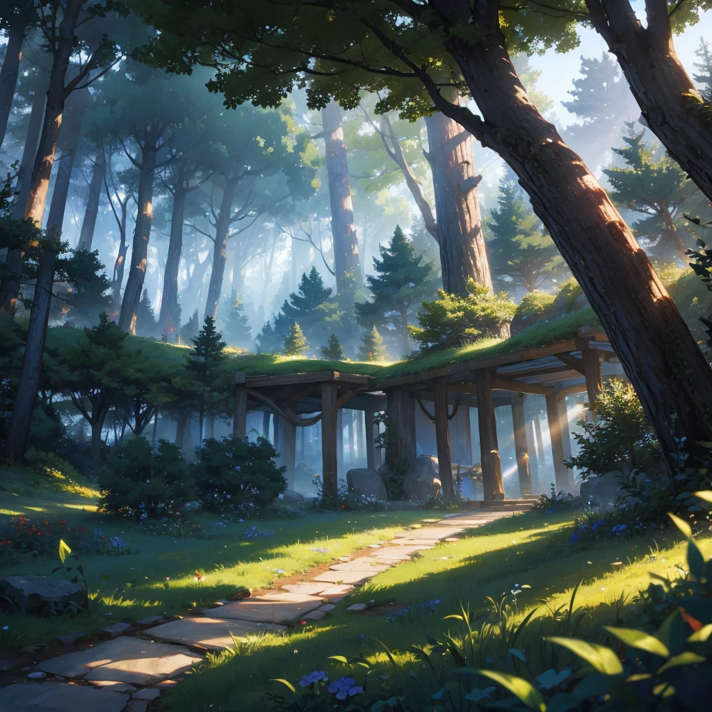 view of magical forest full of rune