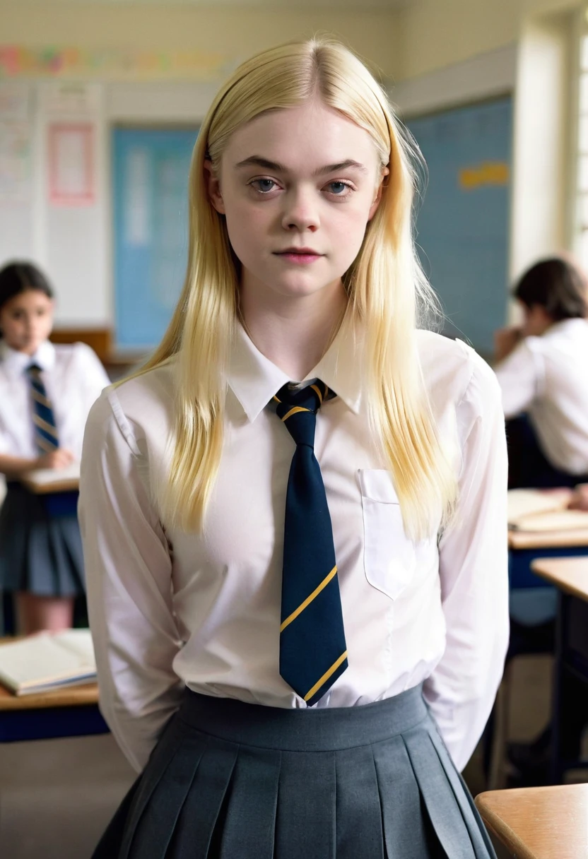 Elle fanning naked in school with uniform 