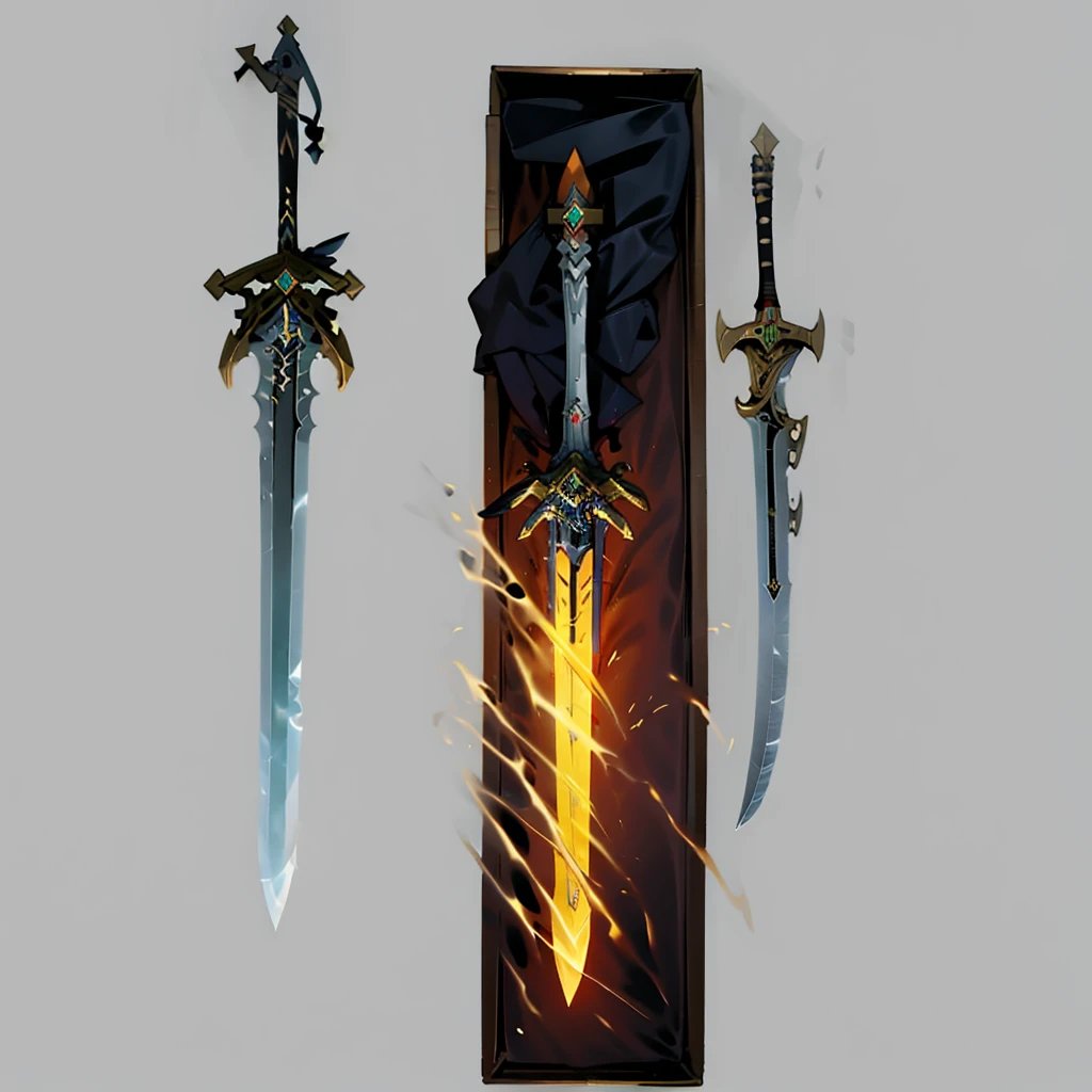 view of medieval dagger in the box