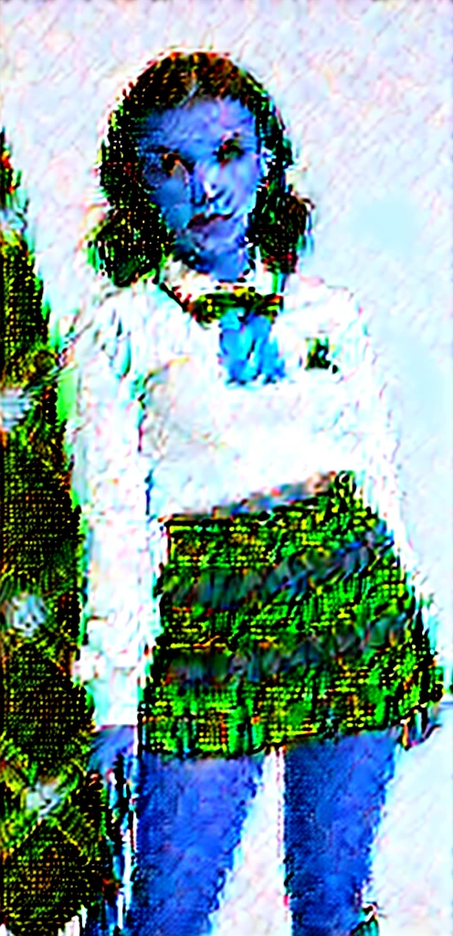 (masterpiece, best quality:1.2), 1girl, solo,standing_split,
Millie Bobby Brown, brown eyes, brown hair, hair ornament,long hair,green plaid skirt, sainan high , , white shirt, yellow sweater vest,no panty