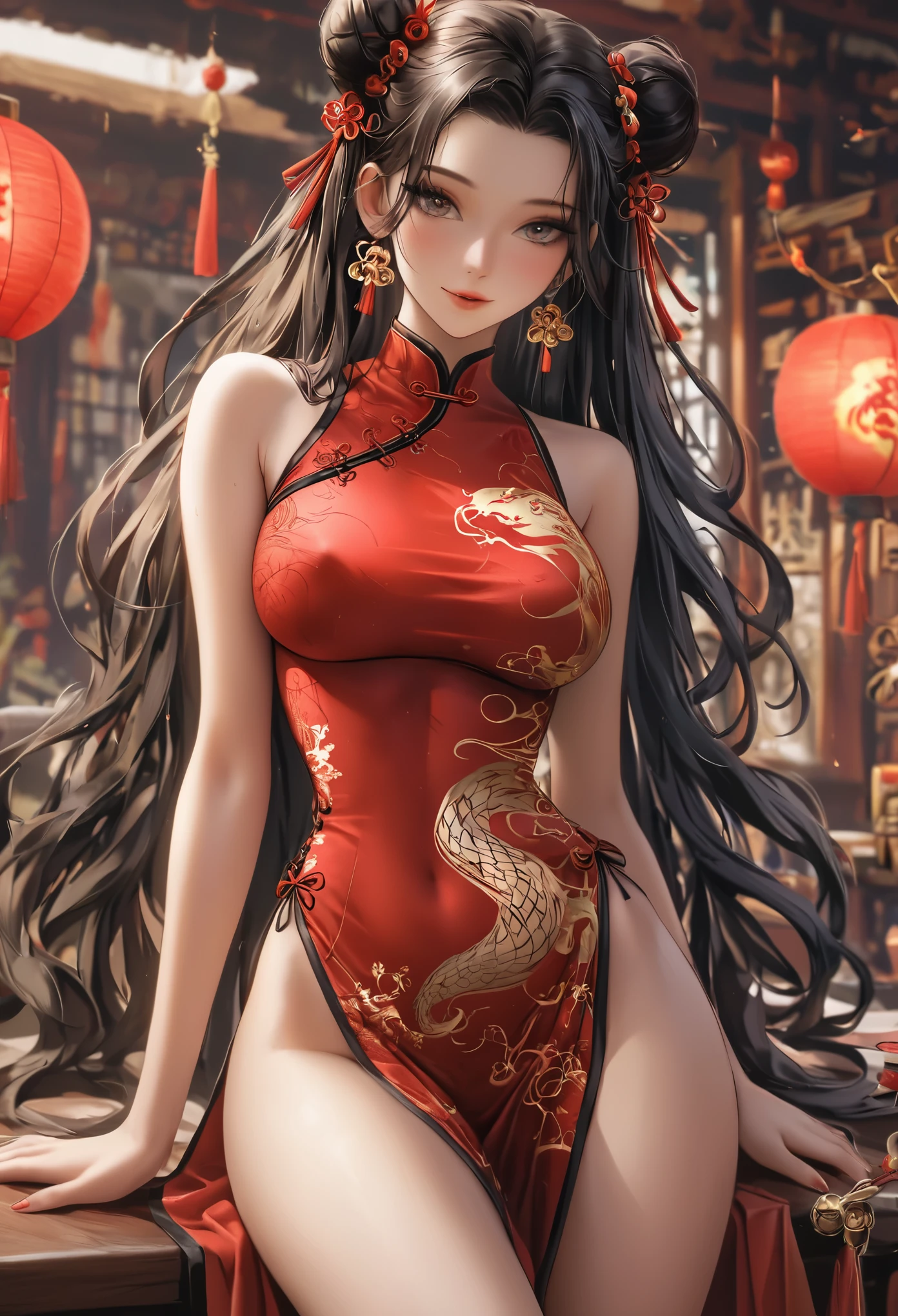 China dress, chinese costume, (((masterpiece:1.4))), (highest quality:1.4), (Ultra-high resolution:1.4), (best quality:1.2), (ultra detail:1.3),