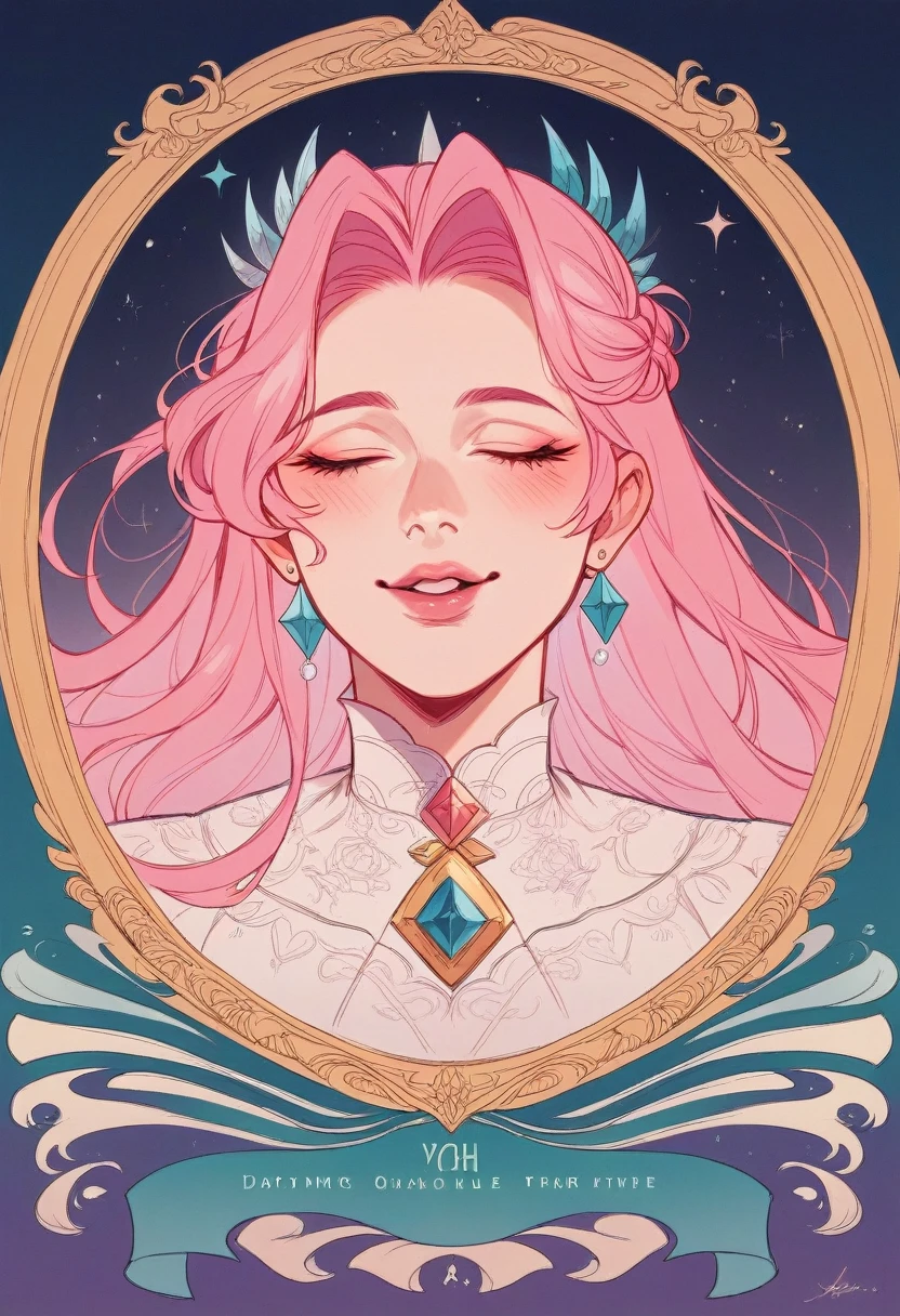 A mirror with the following phrase "Success is not the key to happiness, Happiness is the key to success." With lipstick and a woman