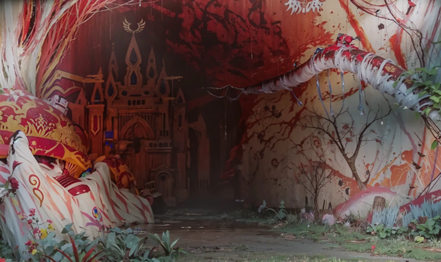 Full of flesh and blood，Dark Temple（unmanned）Matte，Ink