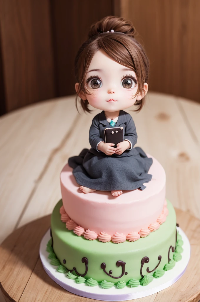 A cute cake with life, with a homemade cake in hand