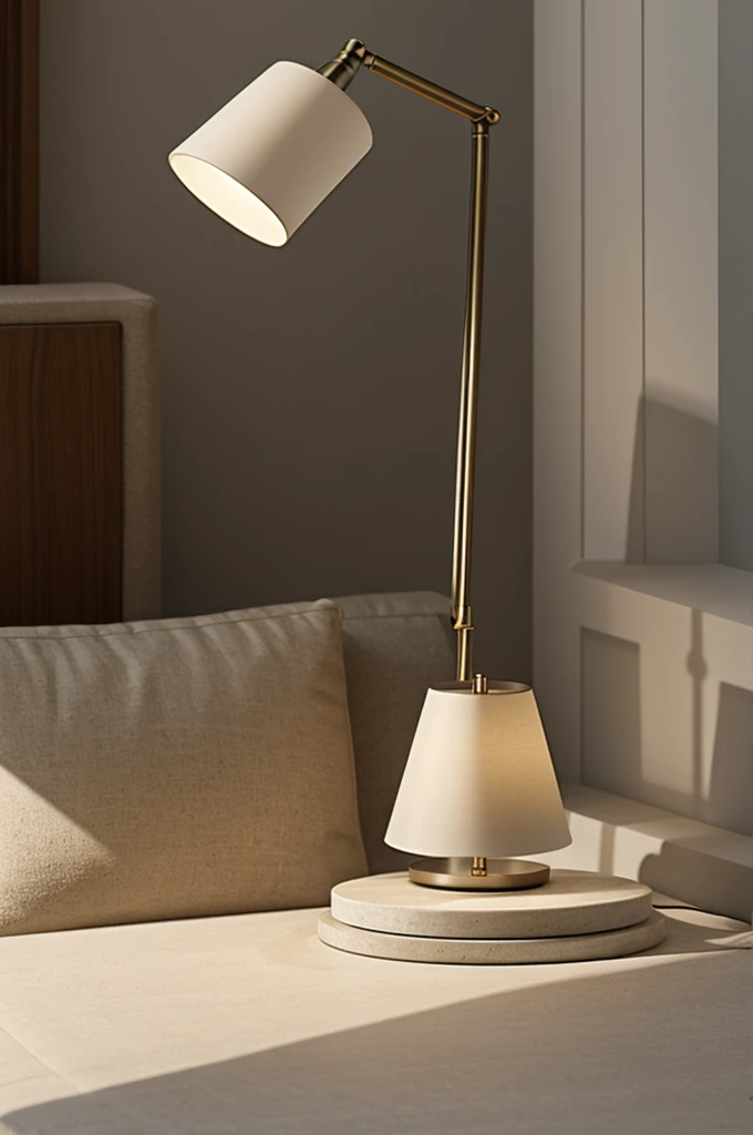 Professional one-dimensional rendering of the design of a study lamp in the form of sham and pebbles
