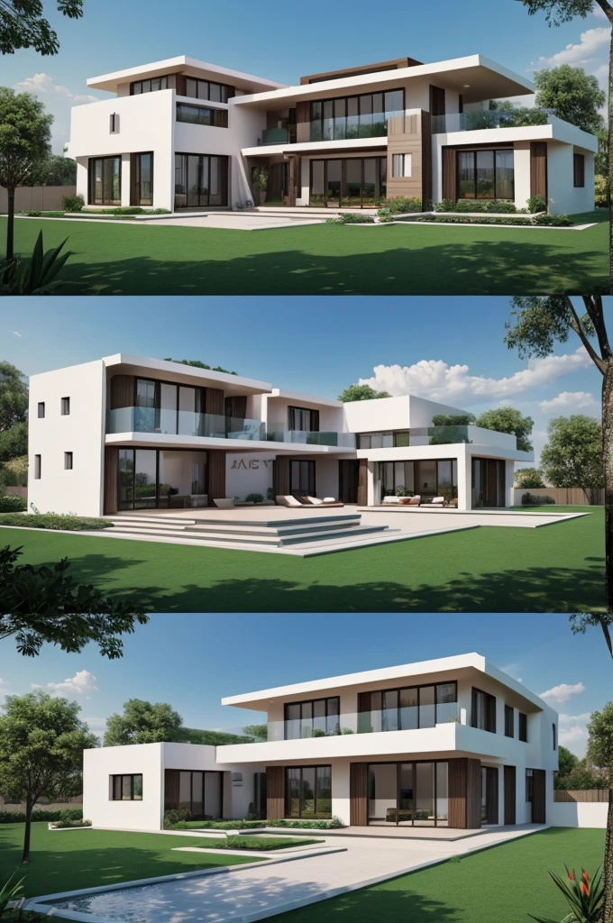 Professional 3D rendering of Bec Villa design by integrating spatial forms