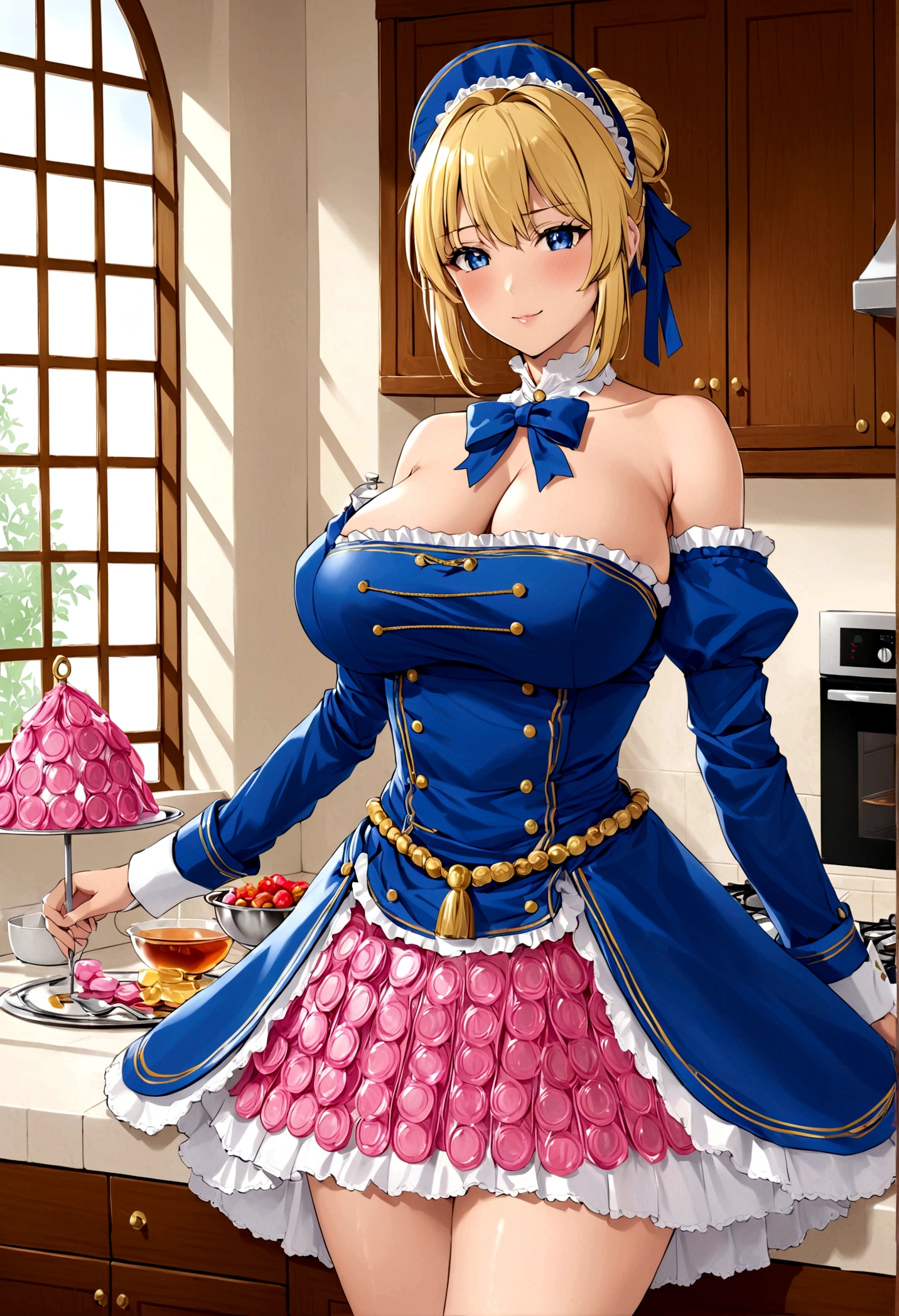 Saber big breasts noble outfit House made from condoms cook