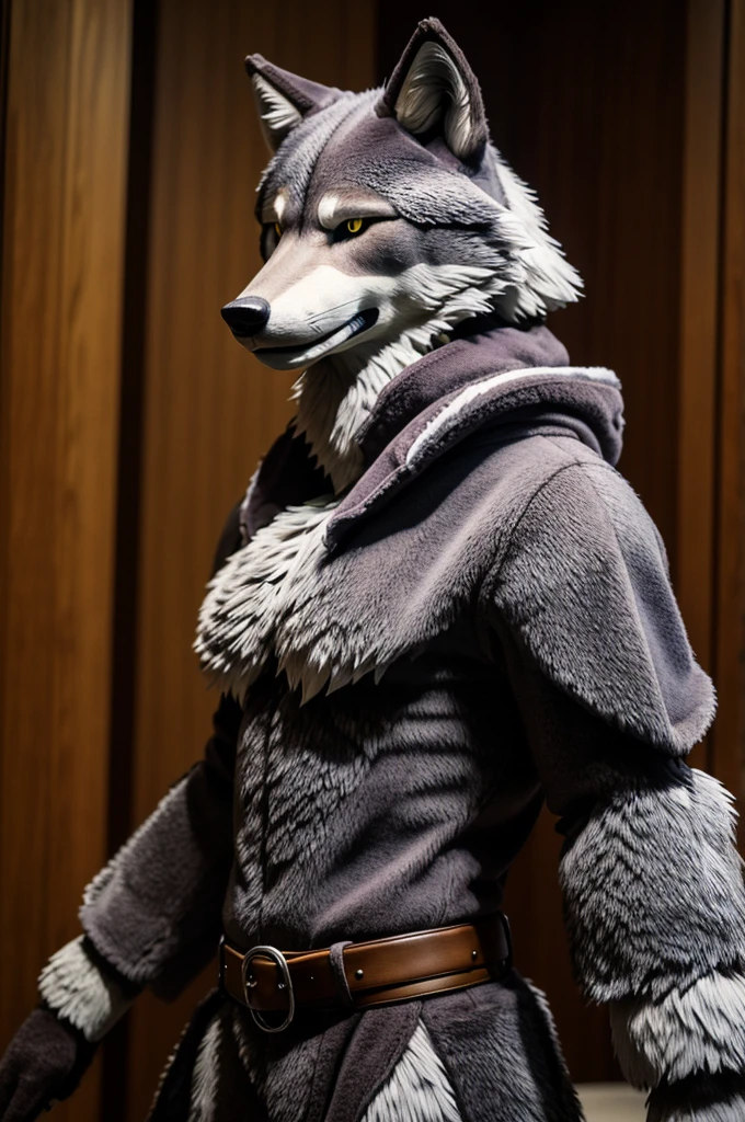 best quality)), ((​masterpiece)), (Detailed), Fursuit wolf, cancerous body