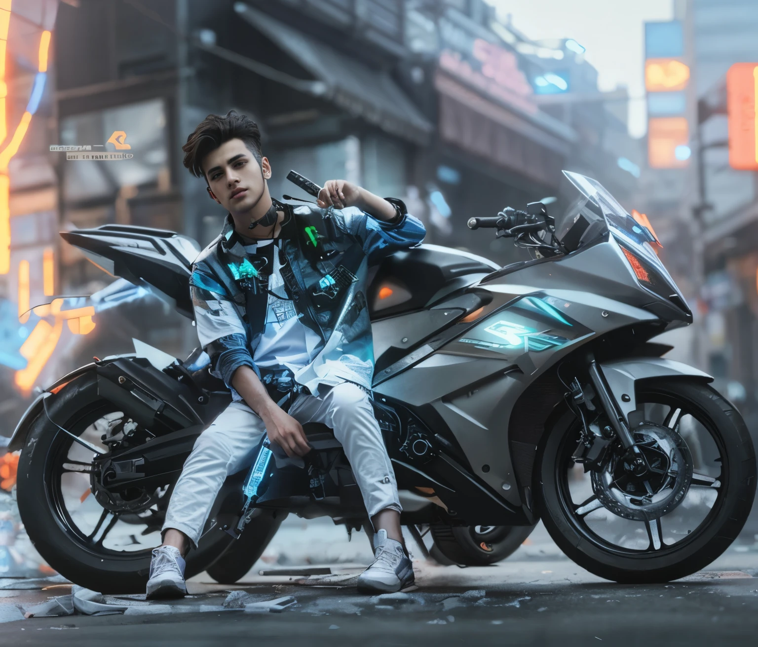 Change background cyberpunk handsome boy,realic face 8k,ultra realistic