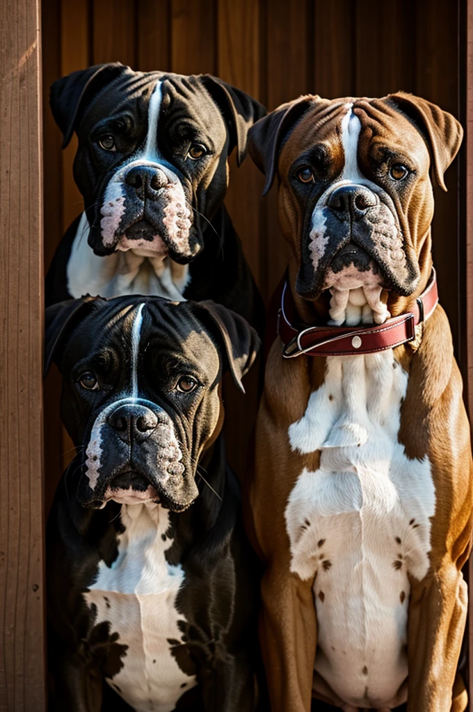 Two boxers on guard