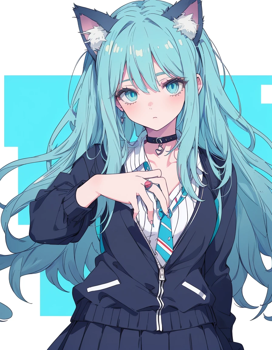Baseball Uniform, bikini, skirt, baseball ground, ((masterpiece, best quality:1.5)), ((Beautiful detailed cat aqua eyes:1.2)), cat ears, pale skin, small breasts, beautiful hands, beautiful fingers, EasyNegative