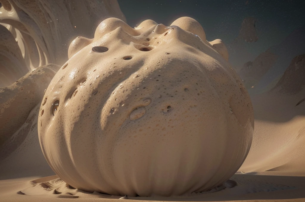a surreal abstract blob creature, sensual and sexy, beige palette, no human elements, (best quality,4k,8k,highres,masterpiece:1.2),ultra-detailed,(realistic,photorealistic,photo-realistic:1.37),highly detailed, intricate, organic forms, flowing shapes, dreamy, mysterious, alluring, captivating, surreal, conceptual, digital art, 3D render