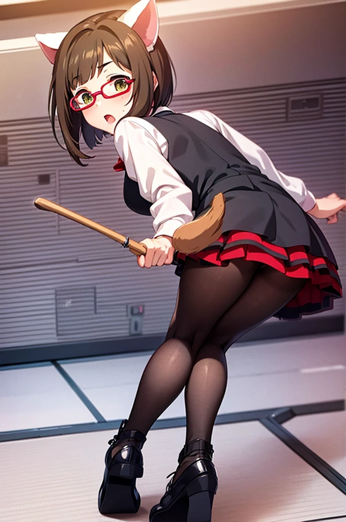 maekawa miku,nsfw,1 boy ,Cat ear,Red glasses,uniform,black pantyTake off your shoes and show the soles of your feet
