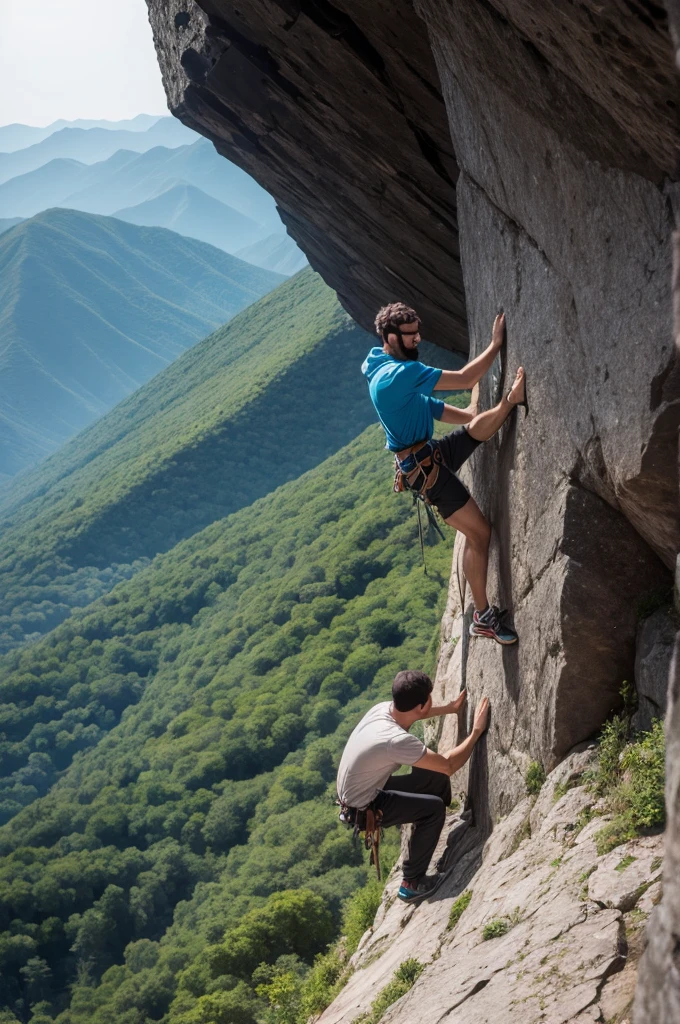 Man climbing the mountain