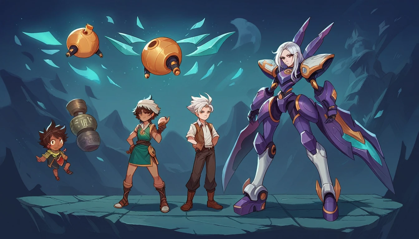 a close up of a person standing on a platform with a bunch of items, tane skin, ethereal and mecha theme, heise jinyao, ashe, zenra taliyah, style of duelyst, 8k hd wallpaperjpeg artifact, 8 k hd wallpaperjpeg artifact, mobile legends, kda, listing image, geeen skin