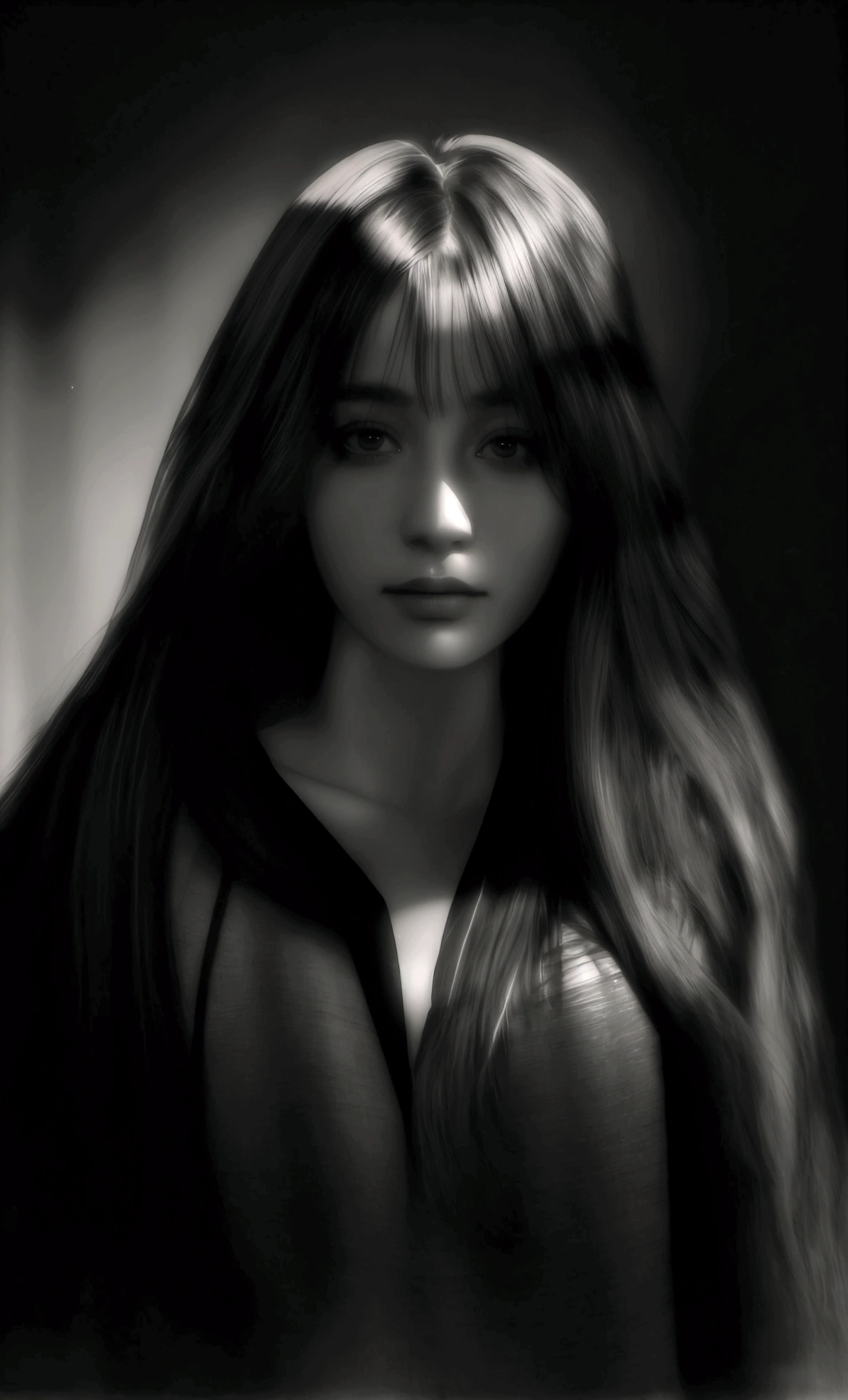 (front focus),(in the dark:1.6),
Hyperrealist portrait of female by david hockney and alphonse mucha,fantasy art, photo realistic, dynamic lighting, artstation, poster, volumetric lighting, very detailed faces, 4 k, award winning,, 1girl, in the dark, deep shadow, low key,cowboy shot,(official clothing:1.4) ,long hair,white hair,